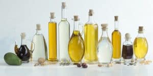Variety of 10 different edible oils